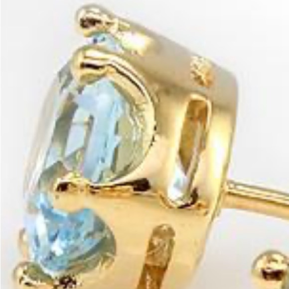 NWOT 3.0 CTW Swiss Blue Topaz•18K Yellow Gold Over Sterling•Designer Earrings - Picture 8 of 8